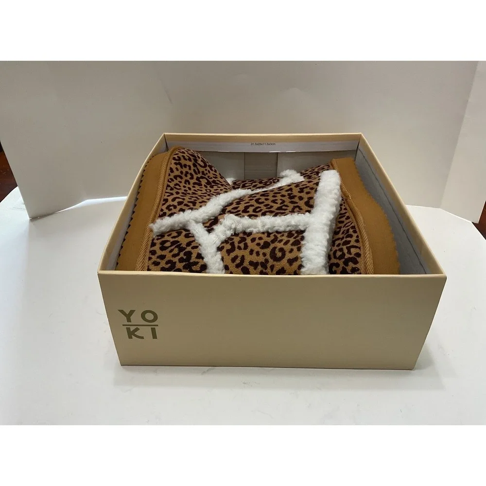 Yoki Blythe-05 Womens Leopard Print Faux Shearling Winter Boots Size 8 NEW Sh3